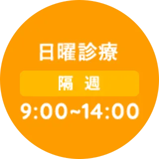 日曜診療（隔週）9:00～14:00